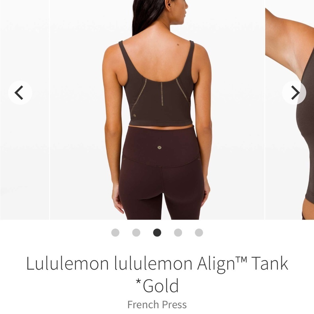 LULULEMON Align Tank *Gold French Press Size 4 - Picture 7 of 7